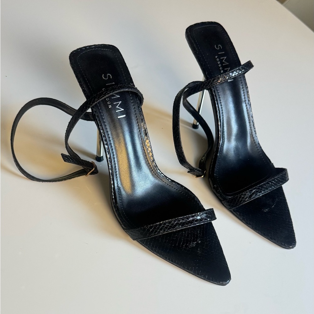 Siami London Black Strappy Heels